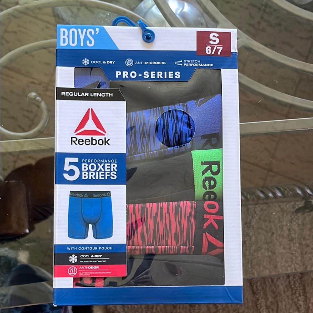 NWT Boys S 6/7 Reebok Blue, Red and Black Performance Underwear